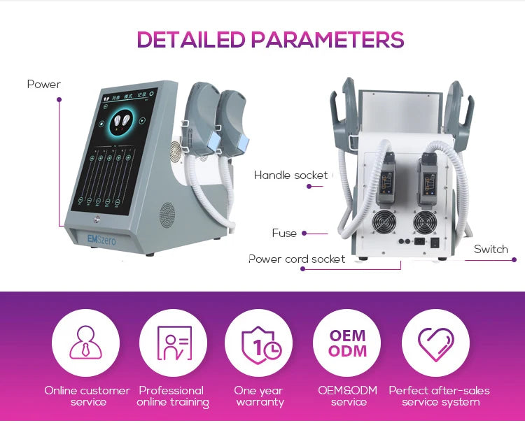 EMS MYOslim Body Sculpt Machine RF Sculpting Electromagnetic Stimulate Body Slimming Machines Muscle Build 6500W 4 5 Handles
