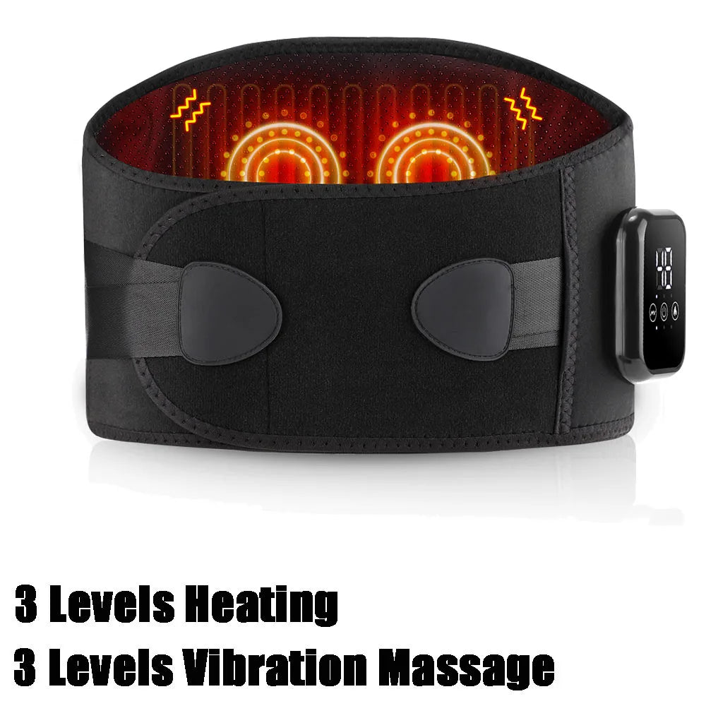 Electric Heating Waist Massage Belt Infrared Vibration Hot Compress Lumbar Brace Spine Protect Massager Back Support Belt