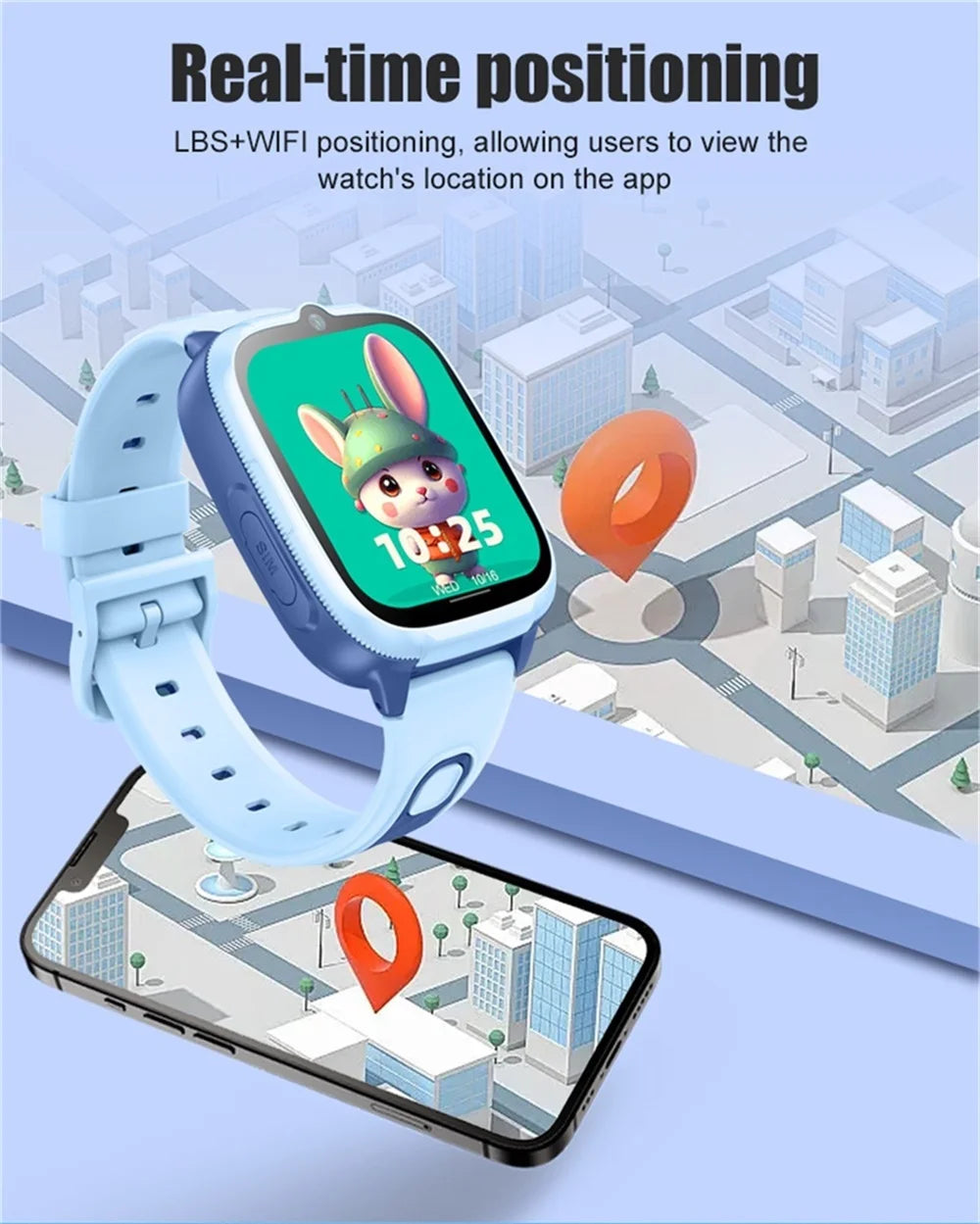 696 Kids Smartwatch 4G Network Video Call LBS WIFl Positioning Voice Calls Waterproof Children Smart Watch Calculator Student