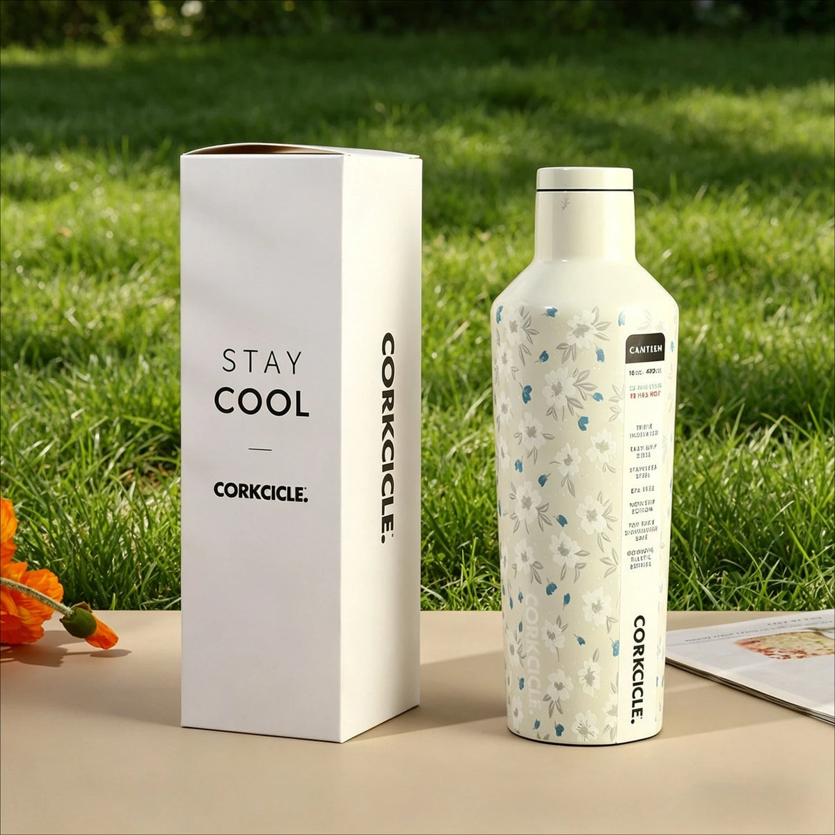 CORKCICLE 16oz/475ml Stainless Steel Insulated Water Bottle With Straw, Portable Coffee Mug Suitable for Hot & Cold Drinks, Fitn