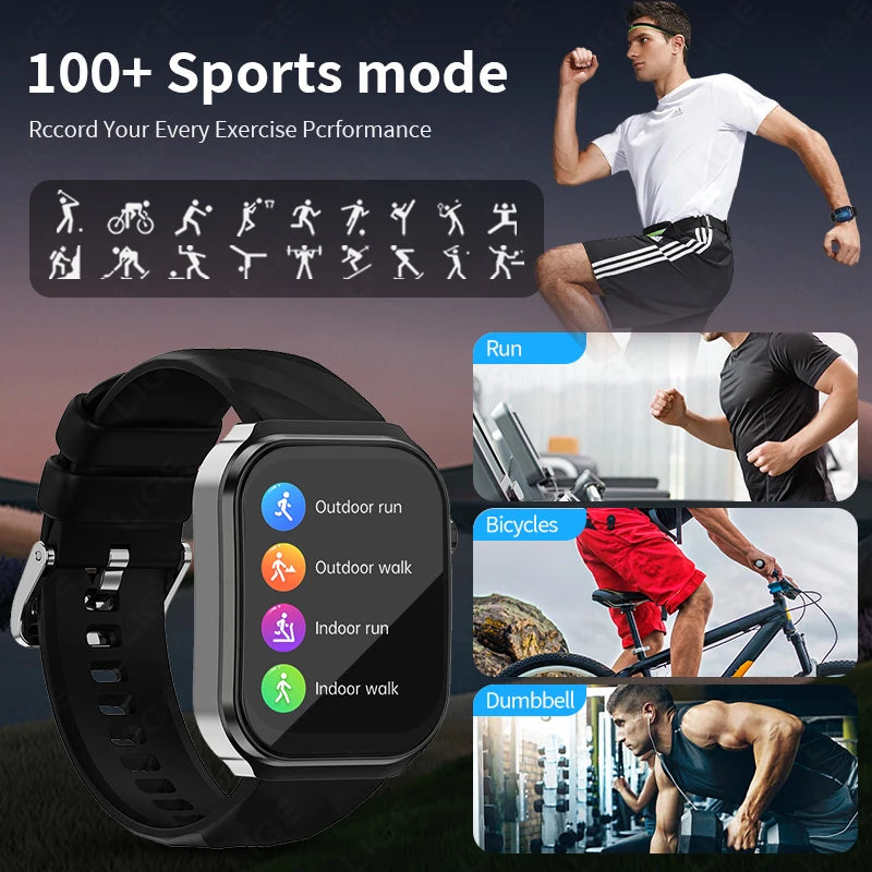 LIGE 2026 New AI Healthy Diagnose Smart Watch Blood Lipid Uric Acid Bluetooth Call Blood Pressure Health Smartwatch Men Women