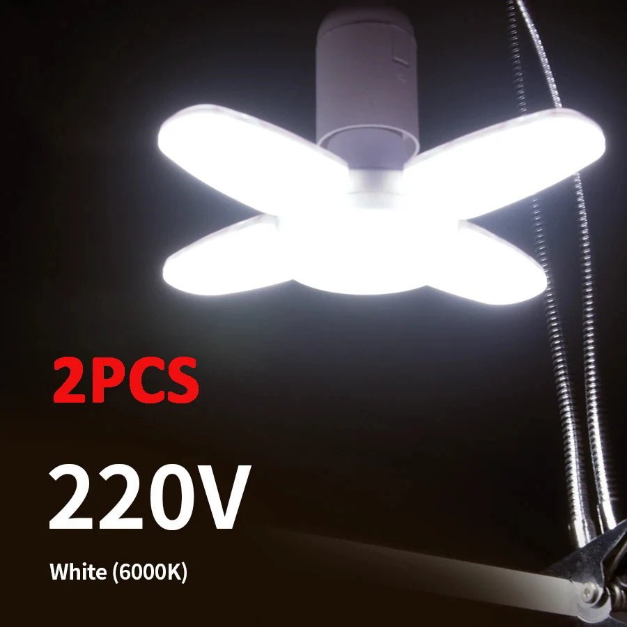28W Fan Shape LED Bulb E27 LED Lamp Foldable 220V  Light Bulbs For Home Living Room Warehouse Garage Ceiling Light