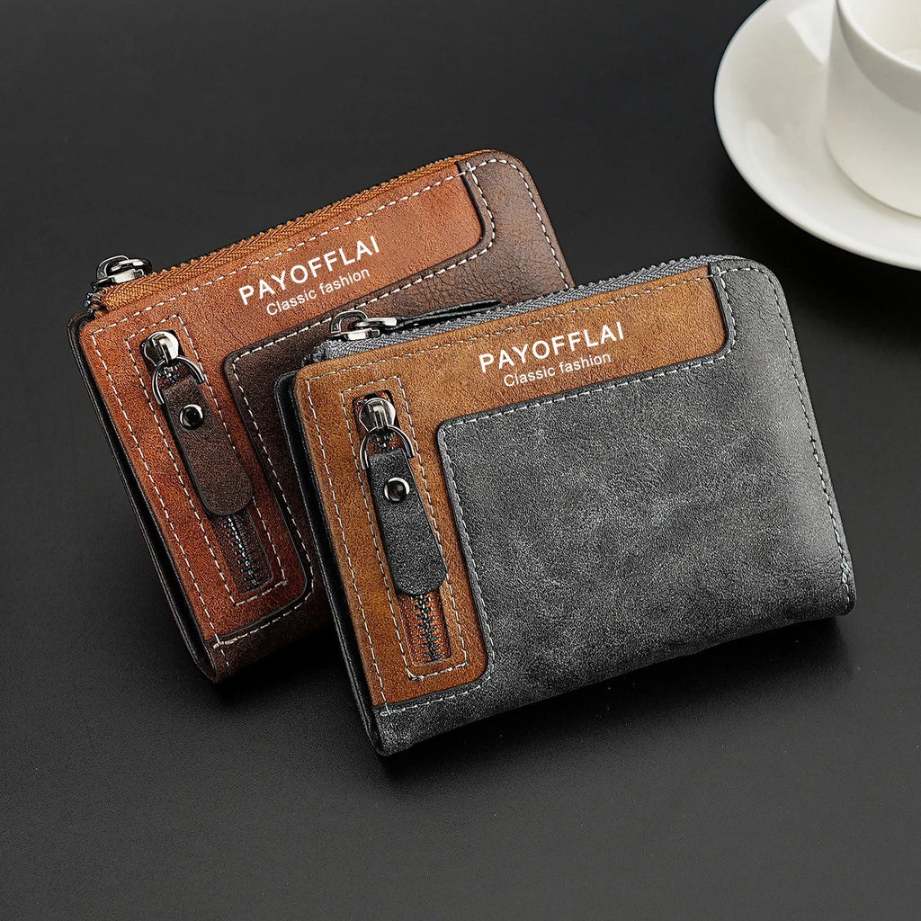 2025 Men Wallet Famous Luxury Designer Brand with Coin Pocket High Quality Synthetic Leather Short Credit Card Holder Purse Case