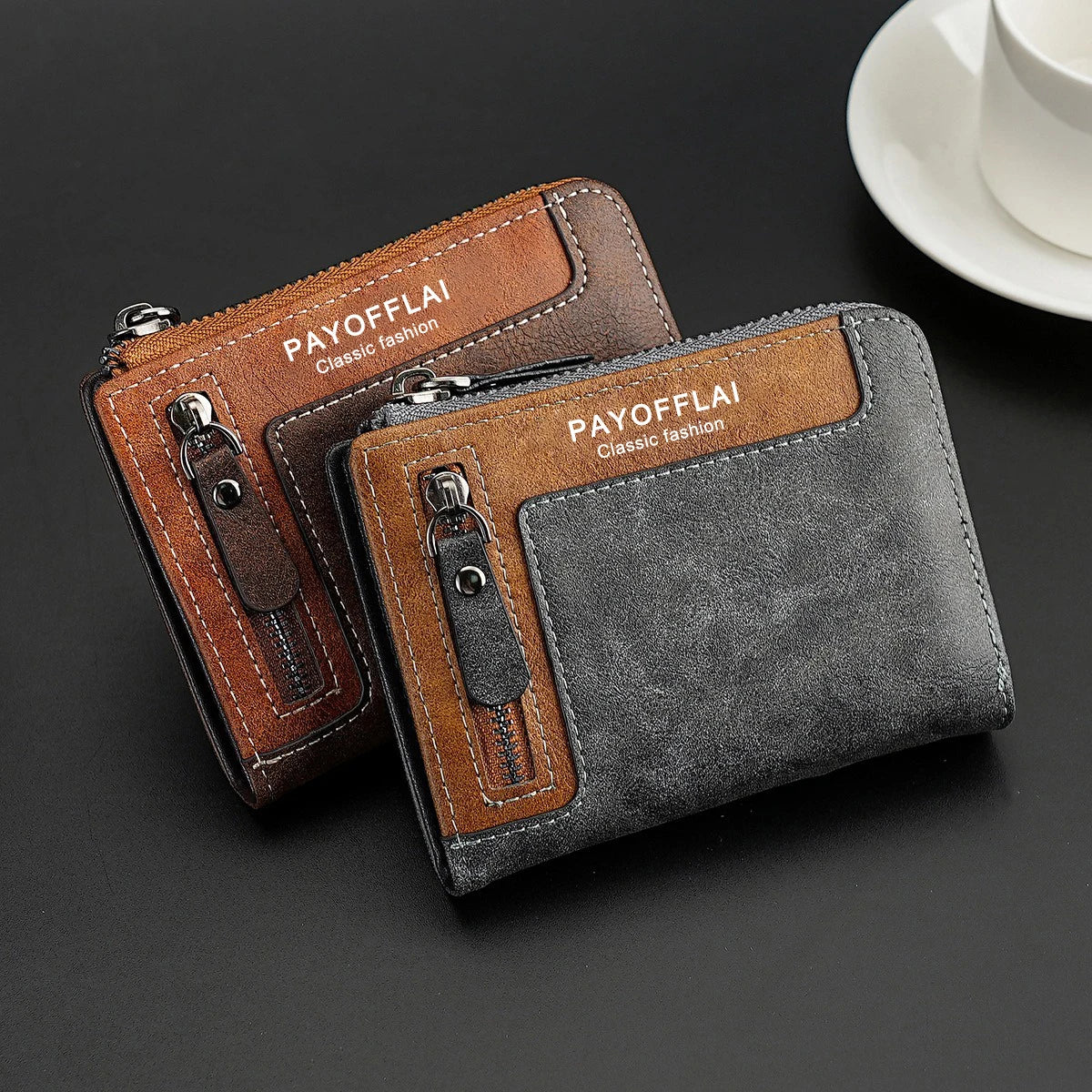 2025 Men Wallet Famous Luxury Designer Brand with Coin Pocket High Quality Synthetic Leather Short Credit Card Holder Purse Case