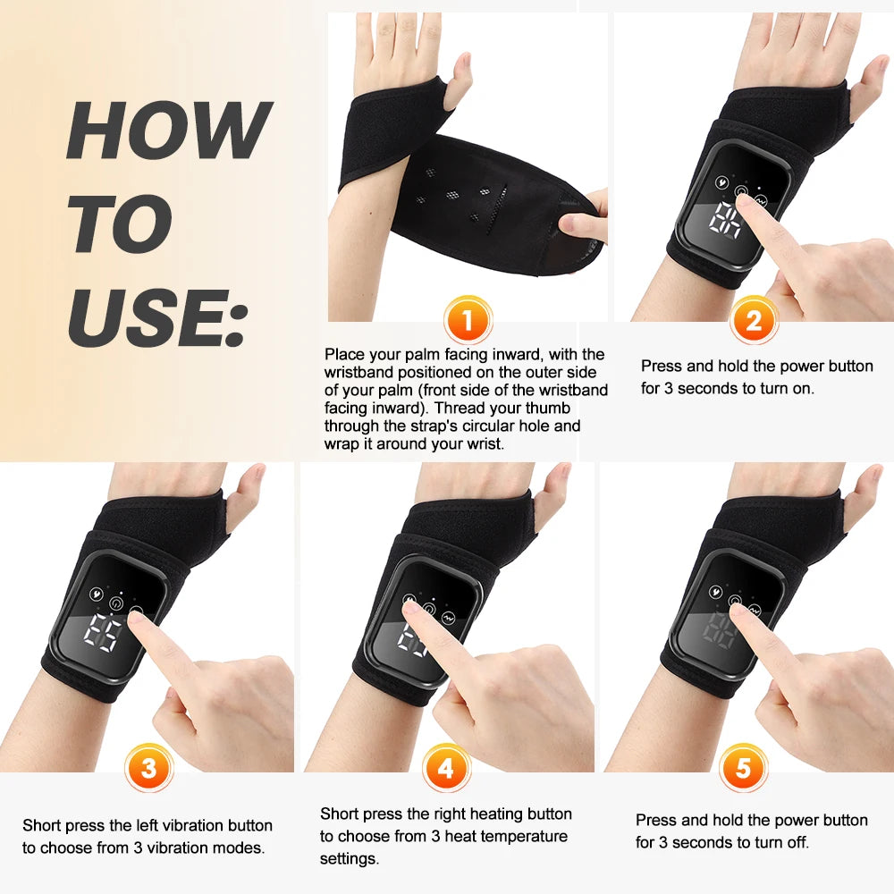 Cordless Heating Ankle Wrist Massager Electric Foot Hand Vibration Massager Warm Ankle Brace Joint Sprain Support Wristband
