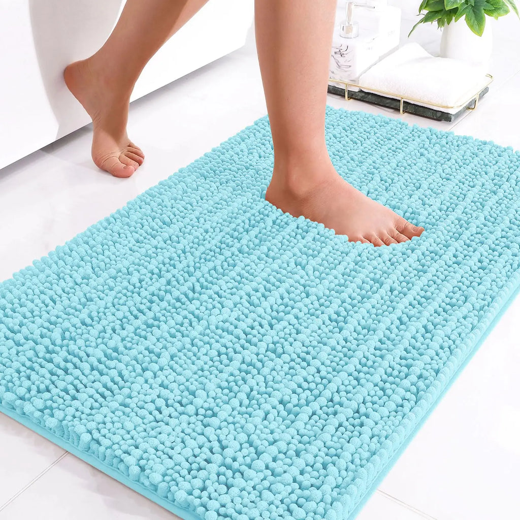 Homaxy New Chenille One Thick And Three Fine Floor Mat Indoor Non Slip Doormat Dirt Trap Absorbs Water Comfortable Bathroom Mats