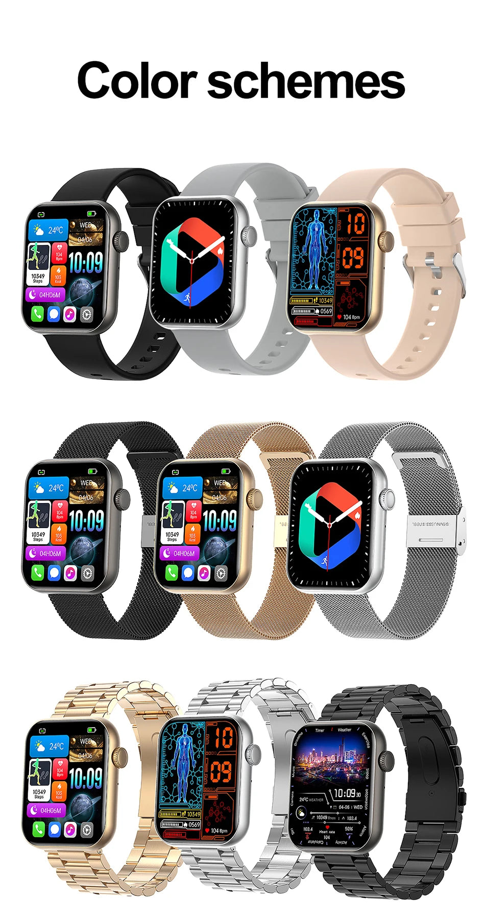 2026 New Popular Smartwatch Full Touch Screen Bluetooth Call Heart Rate IP68 Waterproof Watches Sports Bracelet SmartWatch Women