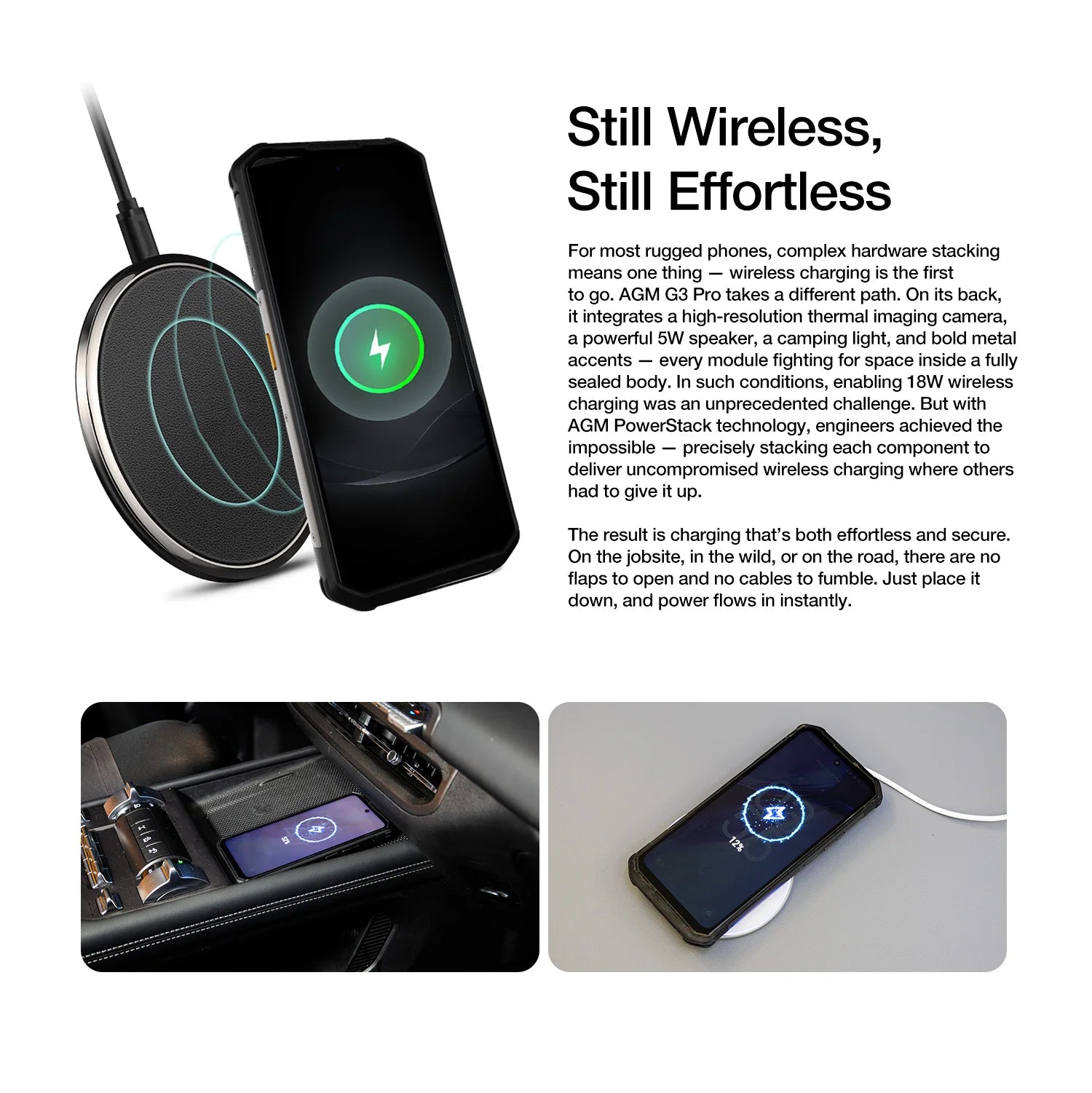AGM G3 5G Rugged Phone 24GB(12+12) 512GB Wireless Charging 10000mAh Phone 6.72" 120Hz Dimensity 7300 Android15 Camping light
