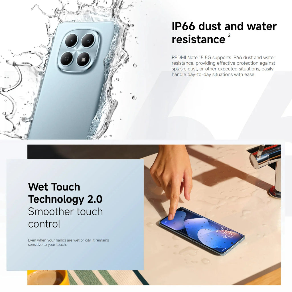 Xiaomi Redmi Note 15 5G 8+256GB Global Version Snapdragon® 6 Gen 3 Mobile Platform 6.77" 120Hz Display 108MP Camera 5520mAh 45W