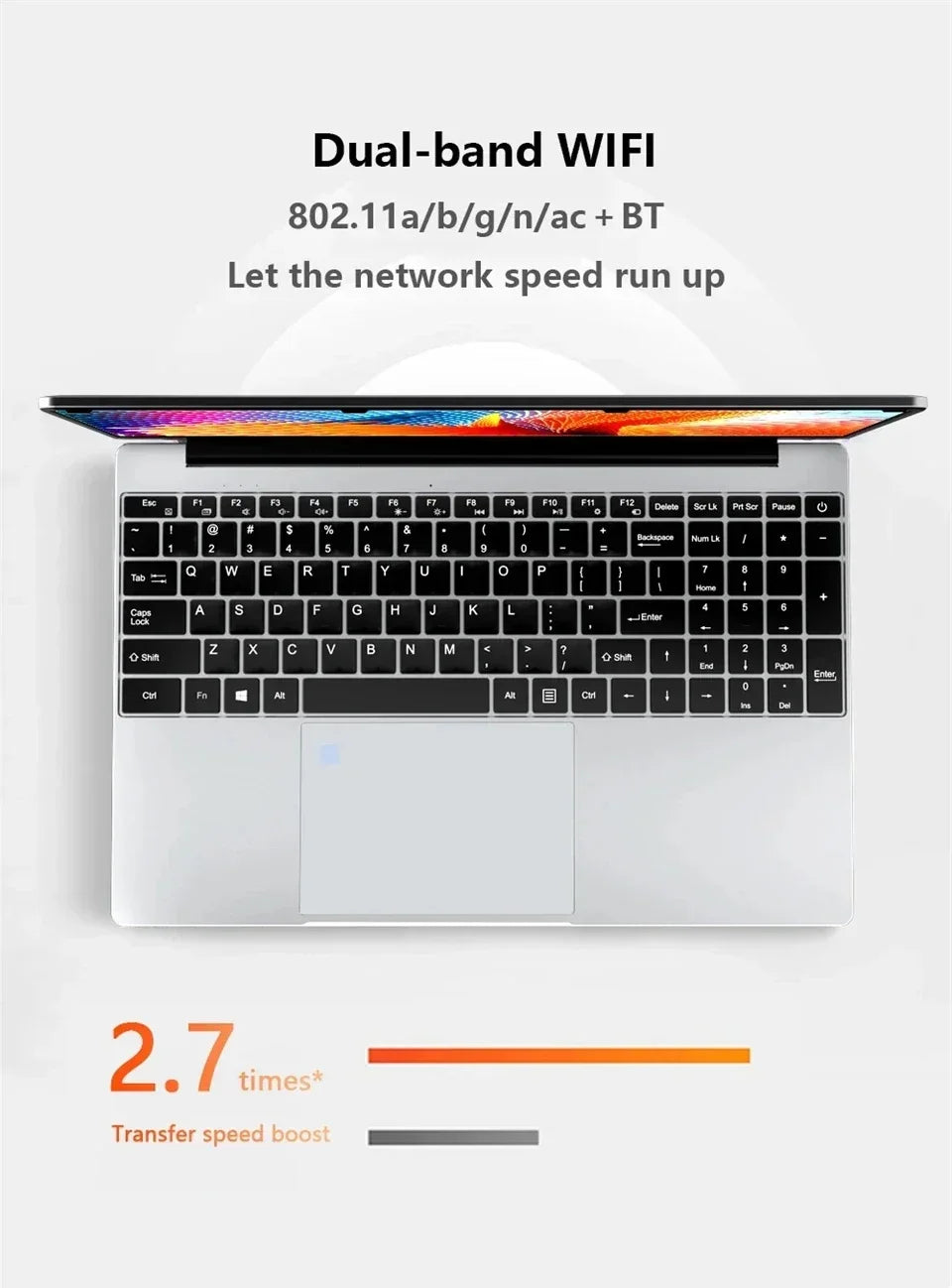 15.6Inch Portable Laptop Intel N95 32GB 2TB Windows11 Office 1080P HD Fingerprint Unlock Laptops Gaming Notebook Computer PC
