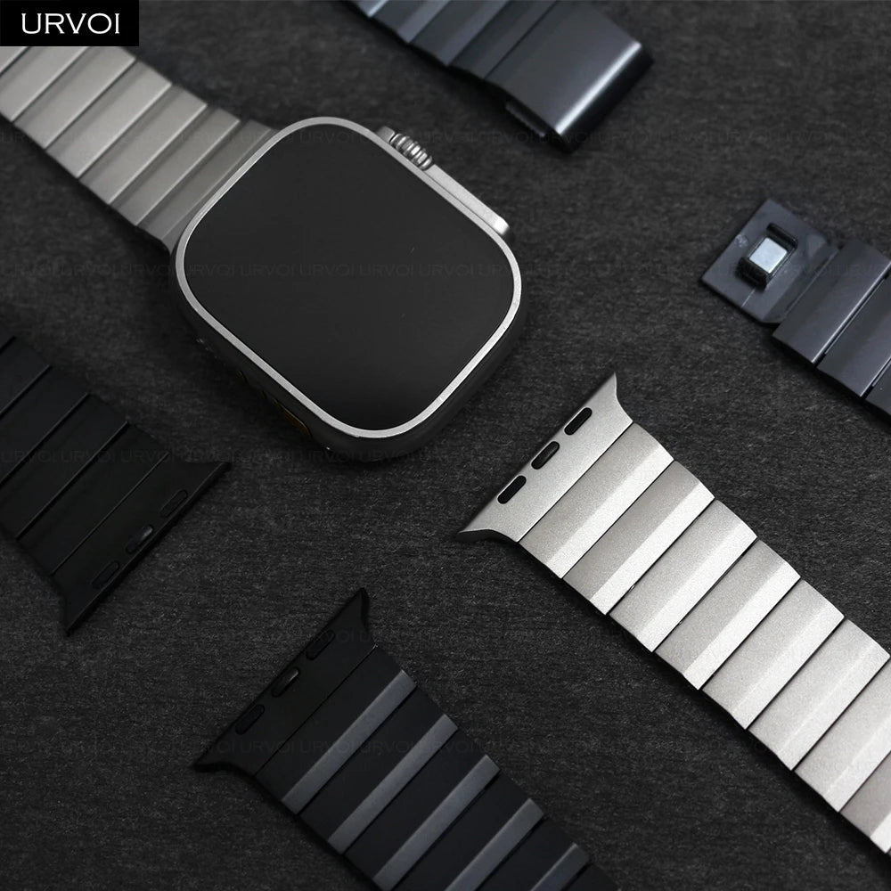 URVOI Titanium Band for Apple Watch Ultra 3 2 Series 11 10 9 8 7 6 SE strap for iWatch Magnet Closure wristband 46 49mm
