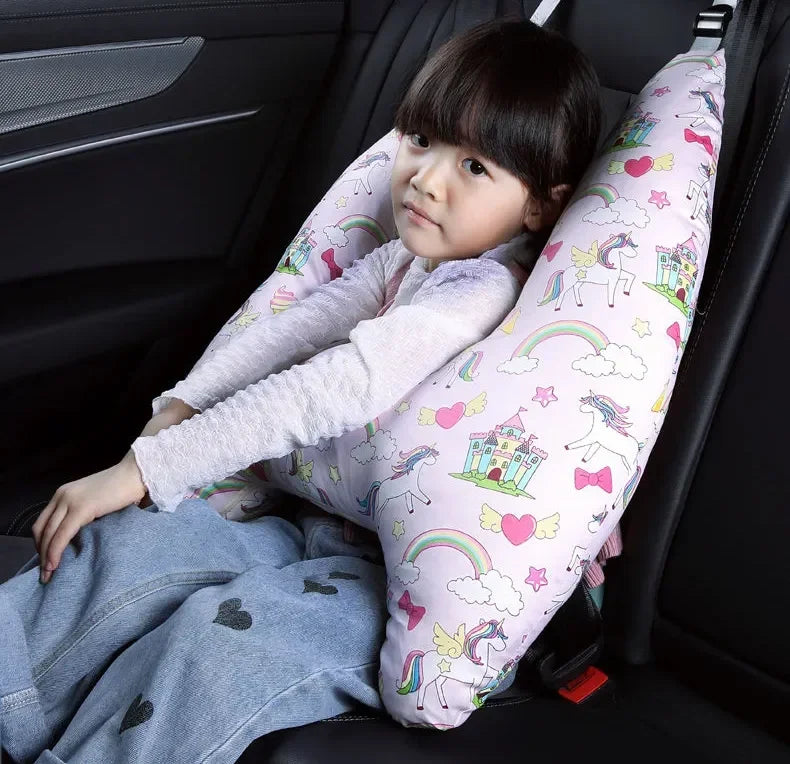 Cute Animal Pattern Kid Neck Head Support, U-Shape Children Travel Pillow Cushion for Car Seat, Safety Neck Pillow for Kids