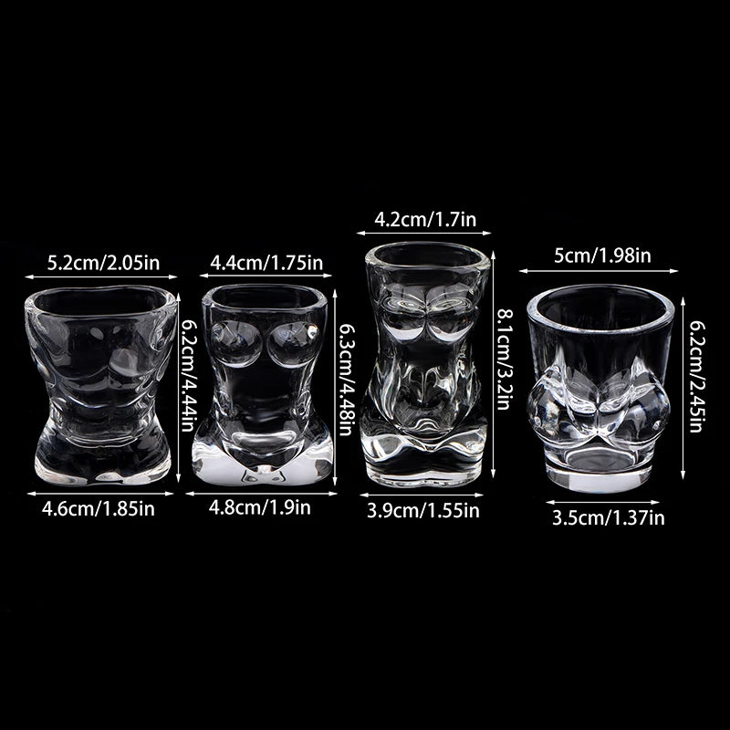 1PC Novelty Body Shaped Glass Beer Cup, Transparent Drinkware for Cocktails and Juices, Funny Wine Glass, Bar and Cafe