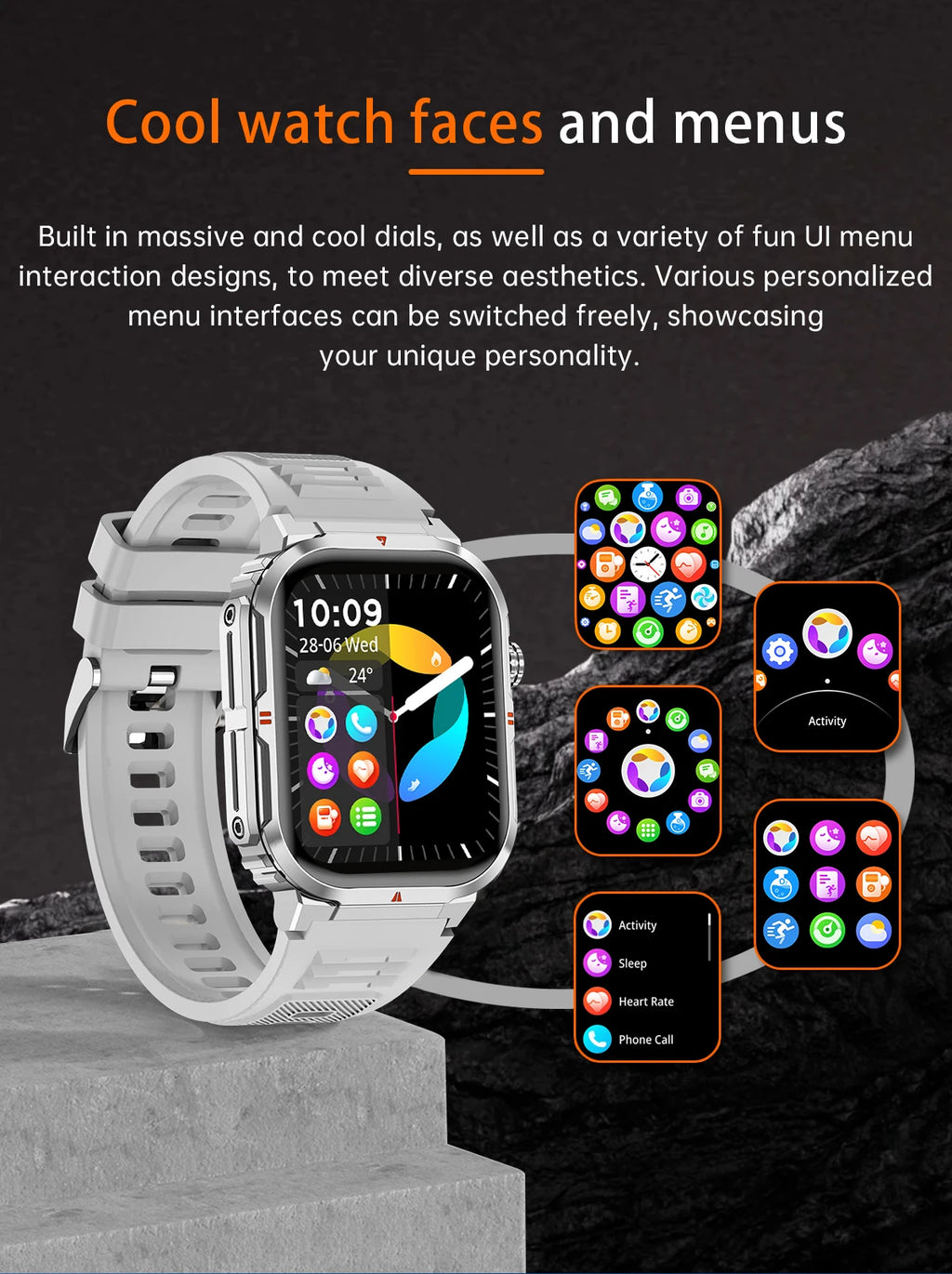 LIGE Military Smart Watch Men IP68 Waterproof Outdoor Sport Tracker LED Flashlight Bluetooth Call Man Smartwatch For Android iOS
