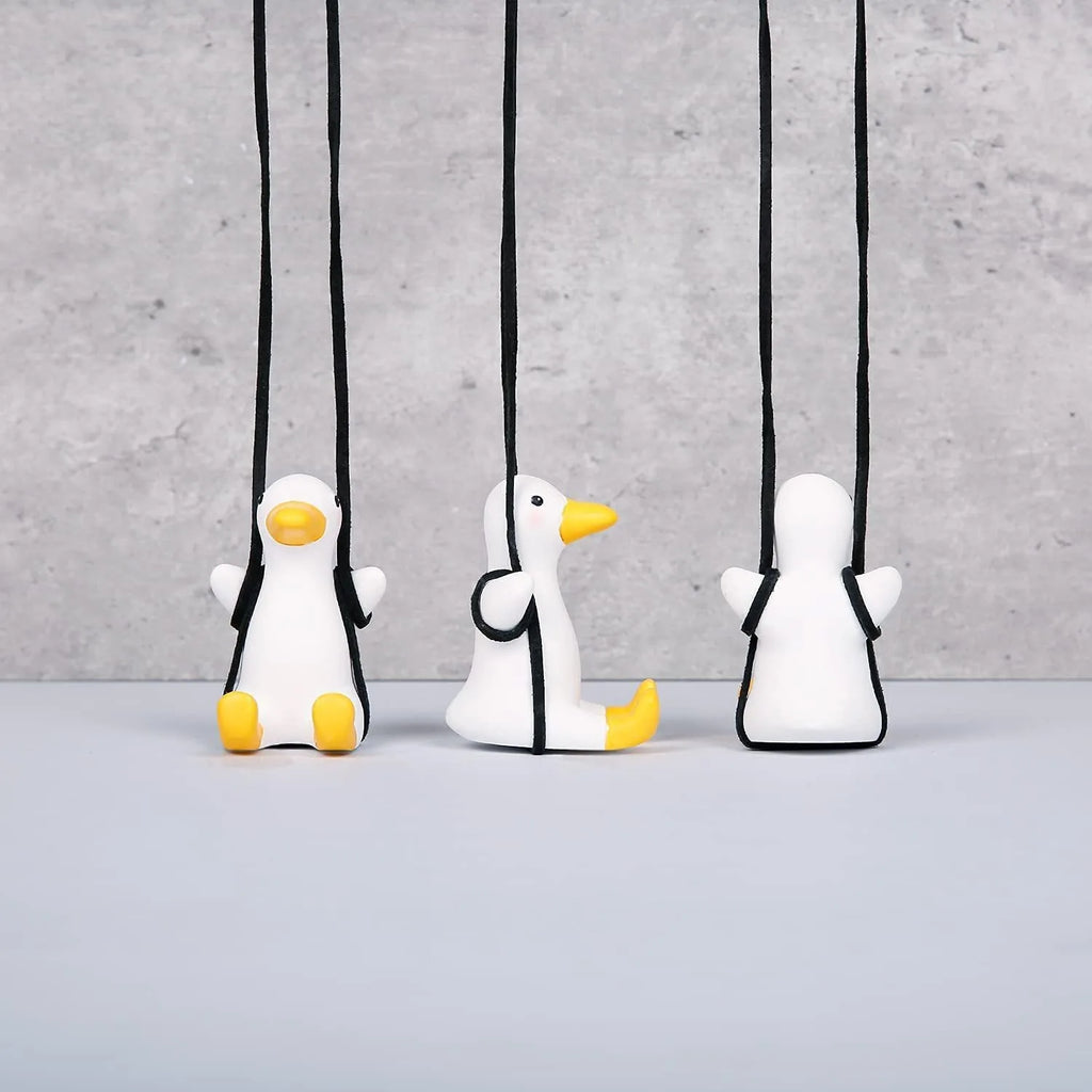 1PC Cute Car Pendant Swinging Sunglasses Duck Hanging Swing Rearview Mirror Decoration