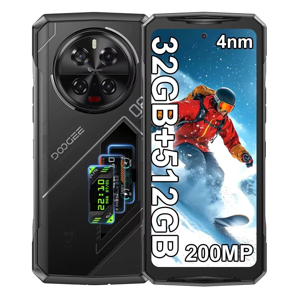 DOOGEE V40 Pro Rugged Phone 6.78" IPS Display  36GB(16+20) 512GB Smartphone 5G 200MP Al Camera 8680mAh Dimensity 7300 Android 14