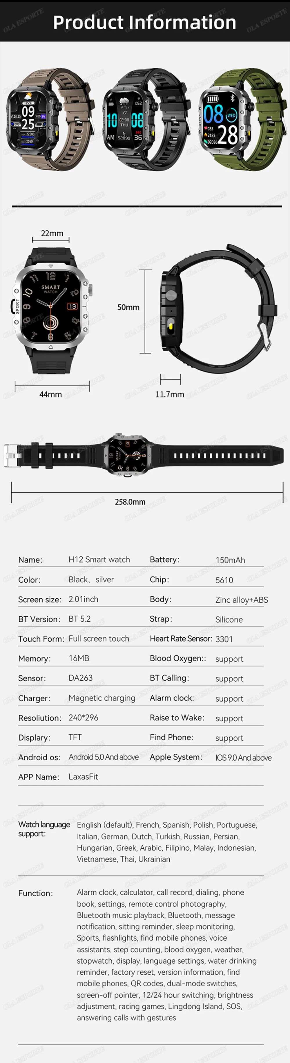 2026 New Military-grade Smart Watch Men GPS Flashlight 3ATM Waterproof Watch Bluetooth Call 100+Sport Outdoor Smartwatch Pk MA27