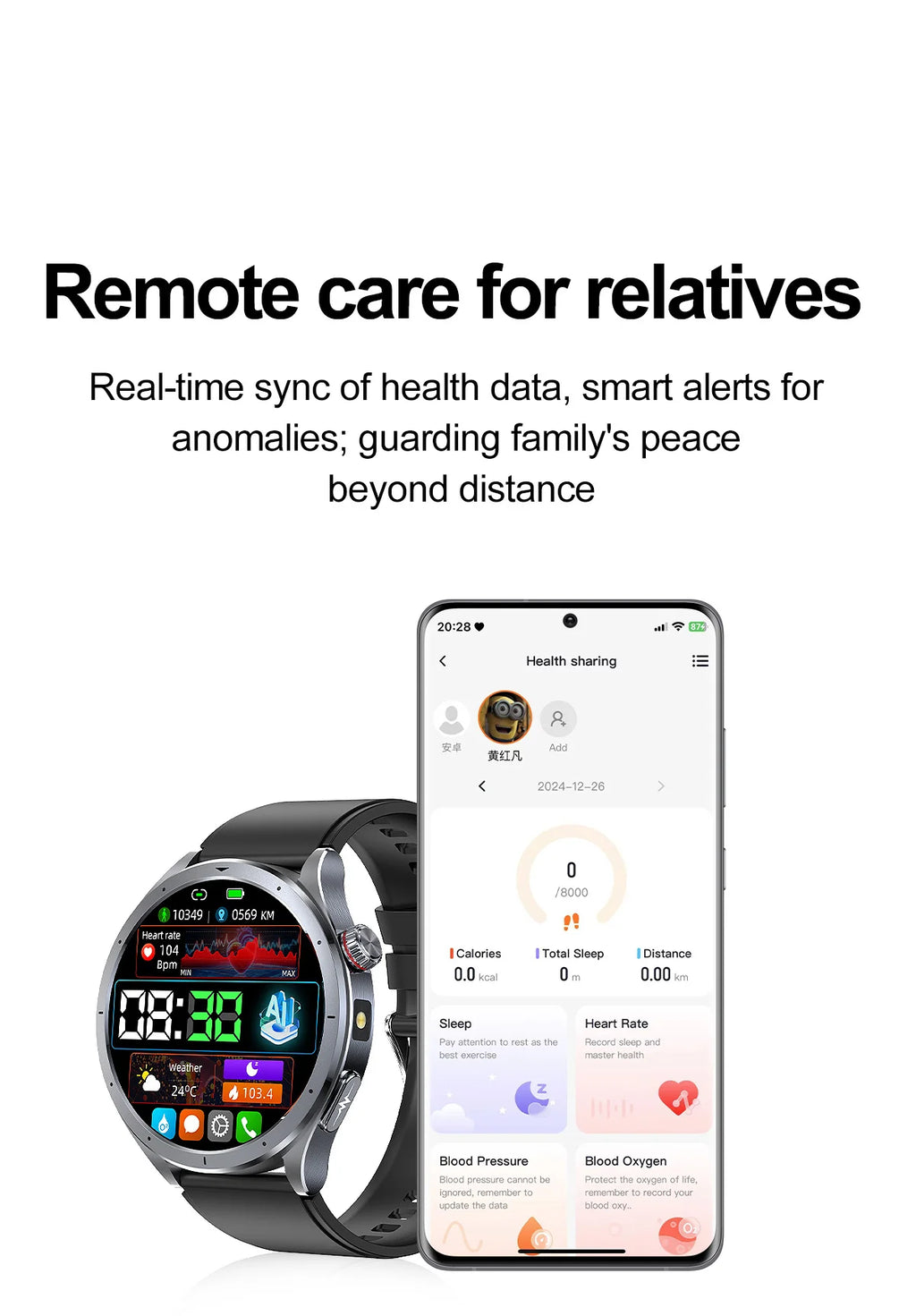 2026 New Body Fat Analysis Health Smart Watch ECG+PPG Uric Acid Blood Pressure Blood Oxygen Clock Call Smart Watch For Men Women