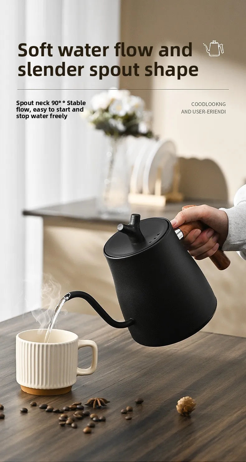 1000ML Stainless Steel Gooseneck Electric Kettle with Digital Temperature Control for Precise Brewing of Coffee and Tea