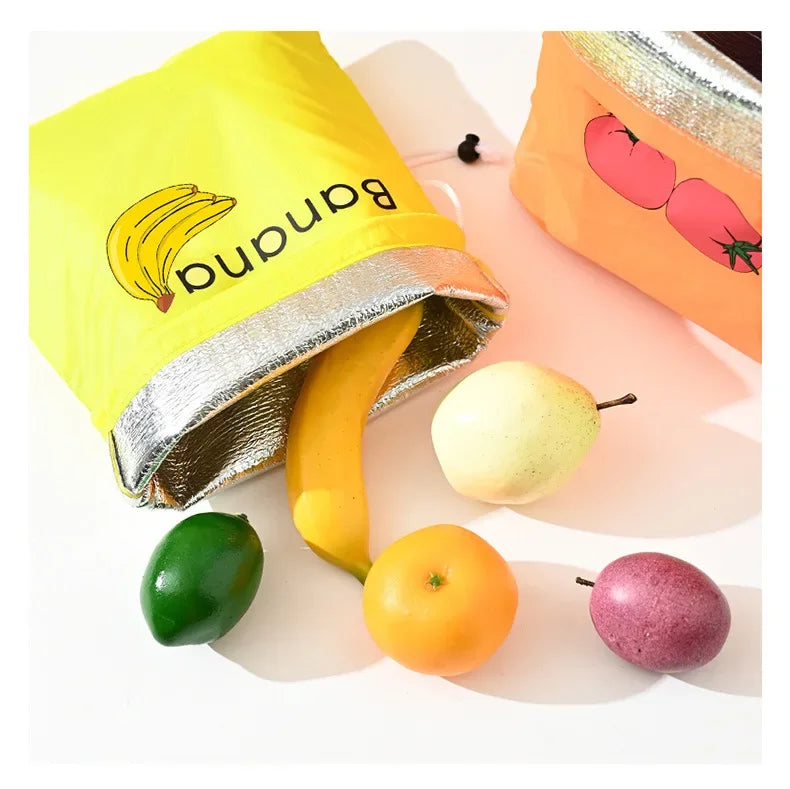 ‌"Insulated Fresh-Keeper Bag - Reusable Storage Organizer for Bananas, Lettuce & Vegetables (Drawstring Closure)"