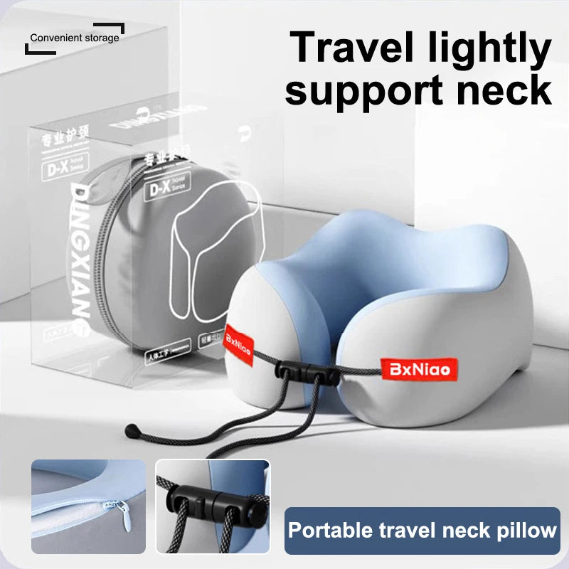 1Pc/Set Travel Memory Cotton U-shaped Pillow - Soft Washable Portable Neck Support for Airplane Spine Care & Travel Rest