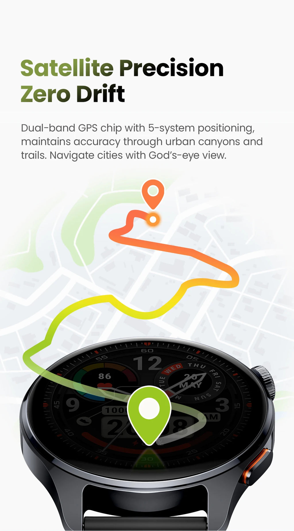 HAYLOU Watch 4S(HF012) GPS Smartwatch 1.43” HD AMOLED 5 Satellite GPS Positioning 120+ Workout Modes Sport Fitness Smart Watch