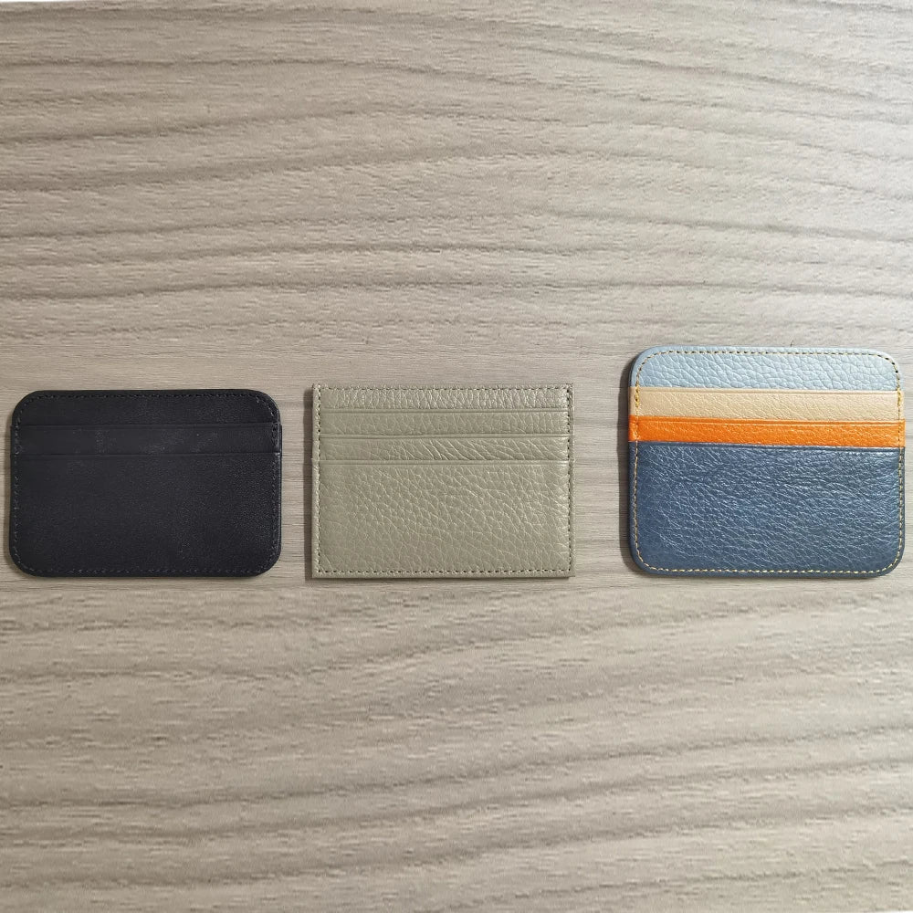 Real Leather Credit Card Holder Luxury Card Wallet Business Cardholder Slim Thin Small Wallet Sheepskin Card Bag for Men Women