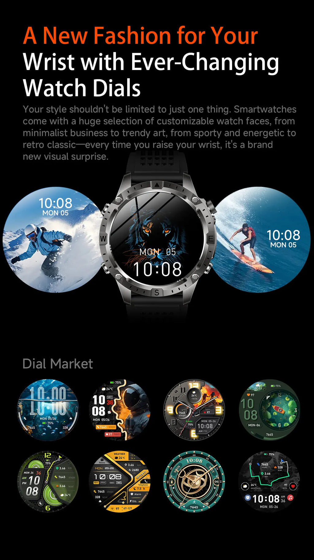 2026 Outdoor GPS Smart Watch Men 2GB ROM Offline Map 730mAh Battery 3ATM Waterproof Compass Altimeter Health Monitor Smartwatch