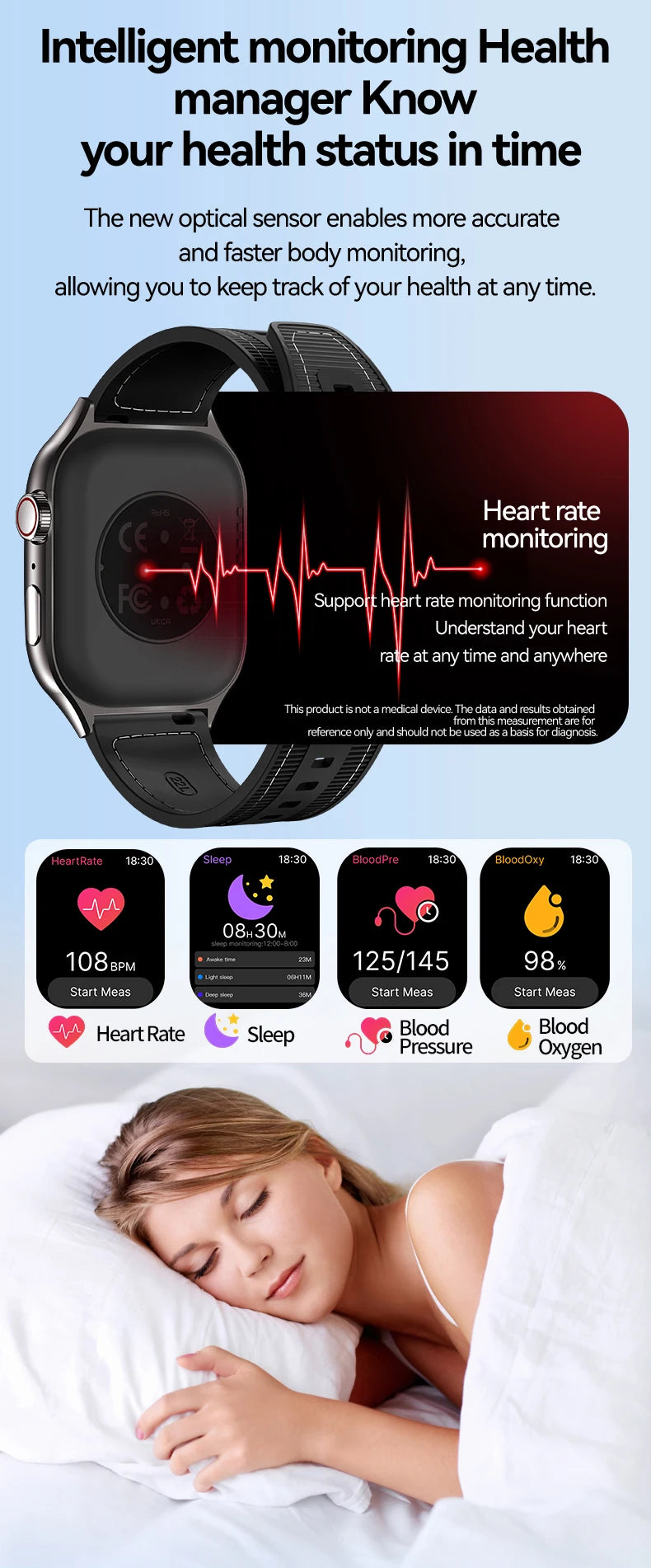 LAXASFIT New Slim Smart Watch Men's 2.01-inch AMOLED Curved Display Bluetooth Talk Sports Fitness Tracking Smartwatch Women's