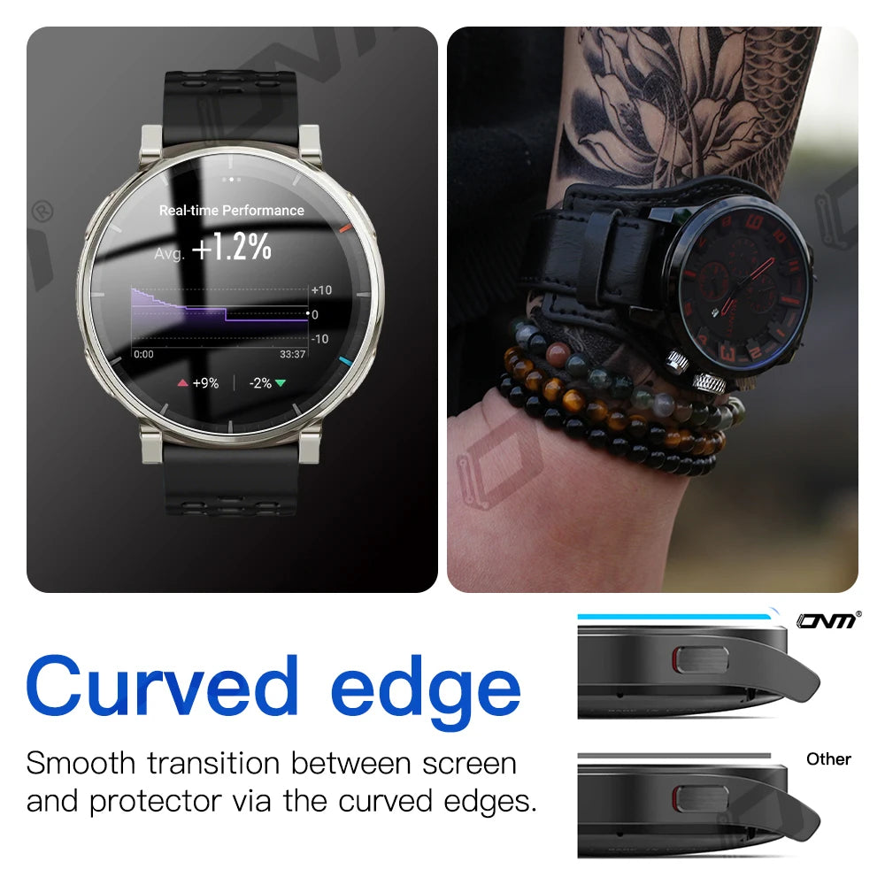 9H Tempered Glass For Amazfit Active 3 Premium, Screen Protector Durable HD Clear Anti-scratch Protection Film Accessories