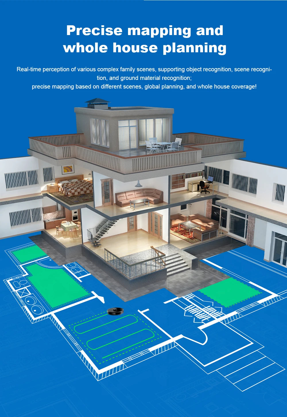 Robot Vacuum Cleaner Liectroux/Lilin X6, LDS Lidar Laser System,6500Pa,Multi-Floor Maps,Y Shape Wet Mop,Multilingual Voice