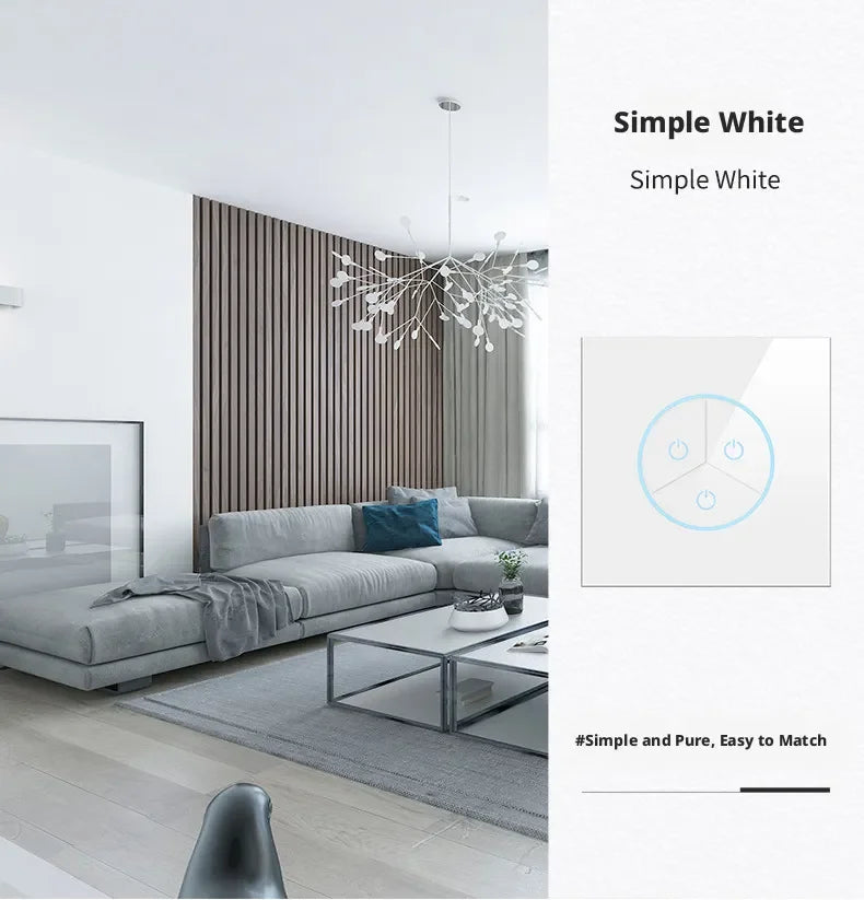 Tuya Smart Life WiFi Smart Touch Switch Tempered Glass Panel WiFi Bluetooth Dual Mode+RF433 Alexa/Google Home Voice Control