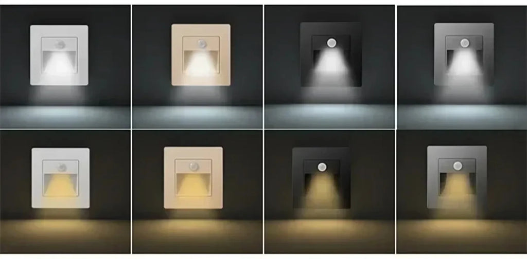 2~1PCS Led Stair Light PIR Motion Detector Sensor 220V Infrared Human Lamp Recessed Steps Ladder Staircase Bedroom Night Light