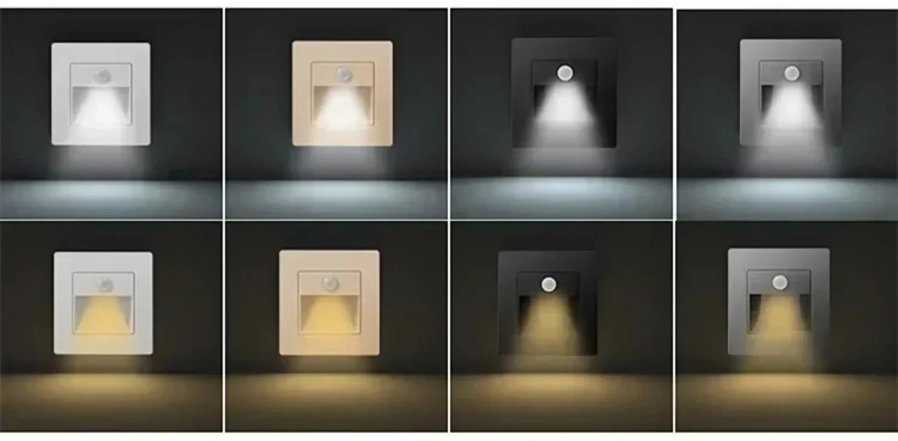 2~1PCS Led Stair Light PIR Motion Detector Sensor 220V Infrared Human Lamp Recessed Steps Ladder Staircase Bedroom Night Light