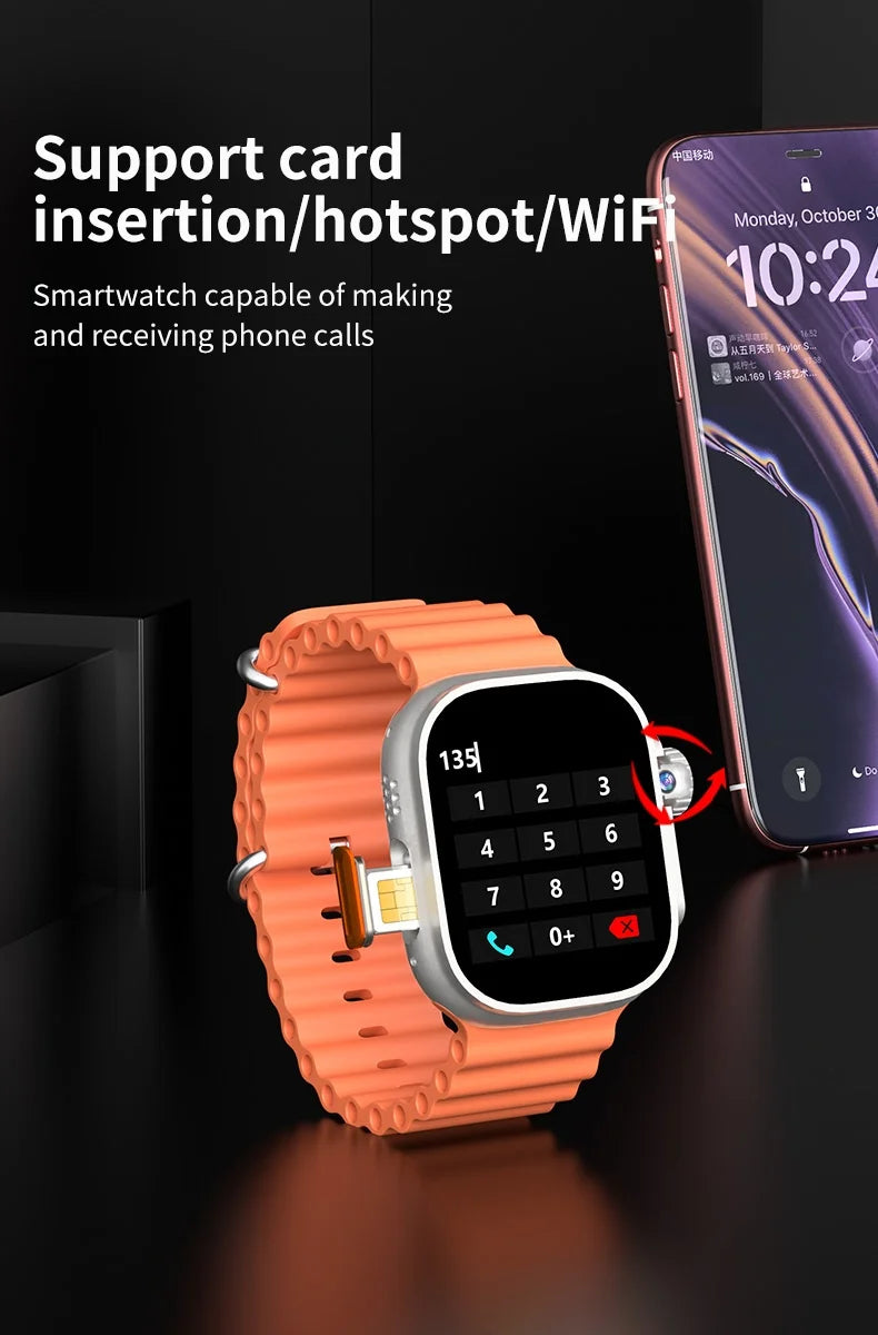DW100 Pro+ 5G Android Smartwatch Touch ID Smart Watch With Rotary Camera 2.29inch Amoled Screen GPS WIFI NFC Google Play Store