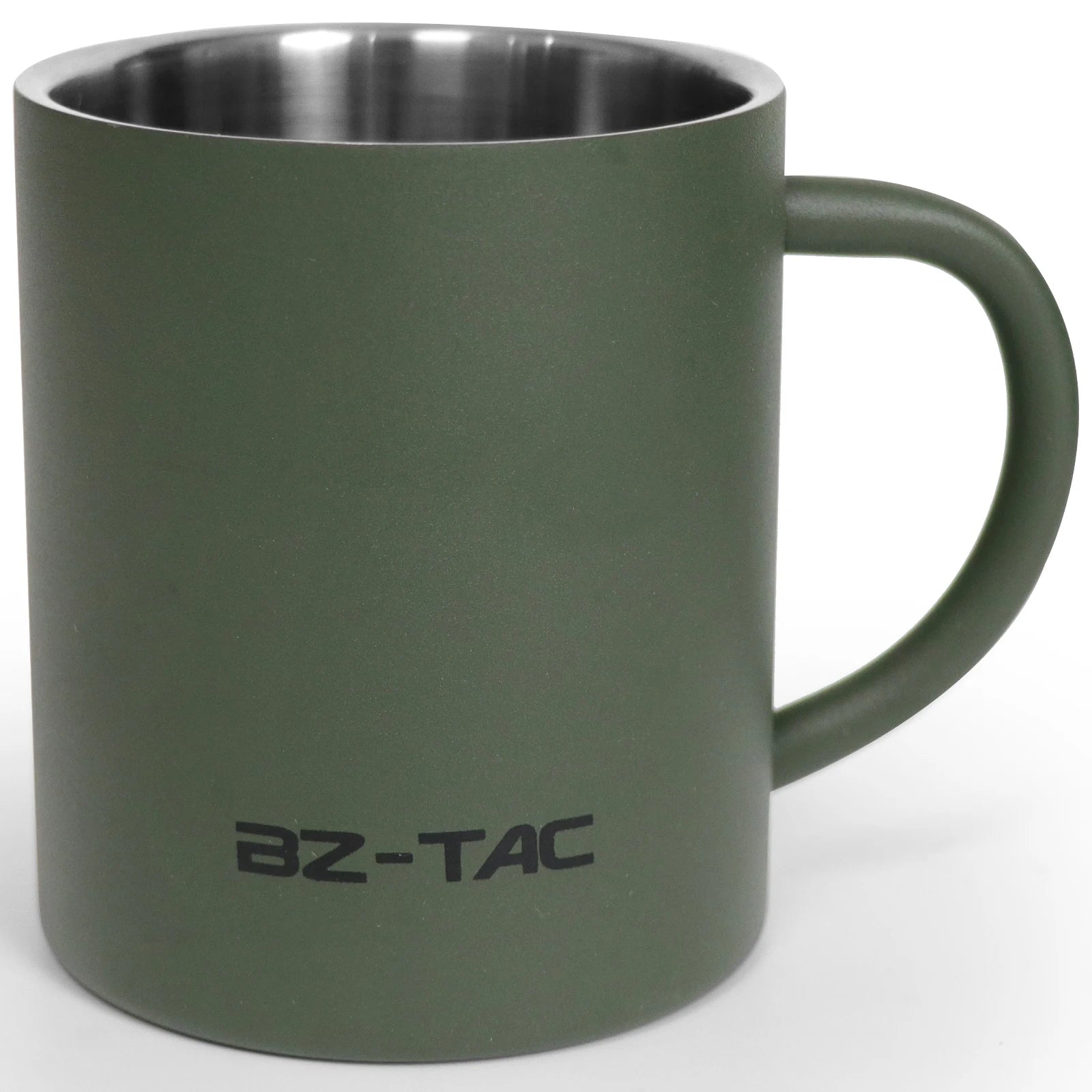 N Double Wall Coffee Mug Stainless Steel Matte Army Green Water Mug Insulated with Handle for Camping Picnic Outdoors 300/450ml