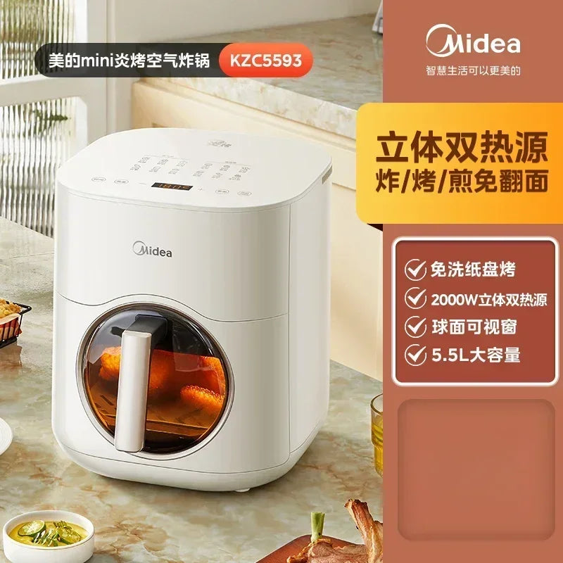 Bake Air Fryer: New Home Multifunctional. Large Capacity Integrated Automatic Visual Electric Oven Fritadeira Eletrica Air Fryer