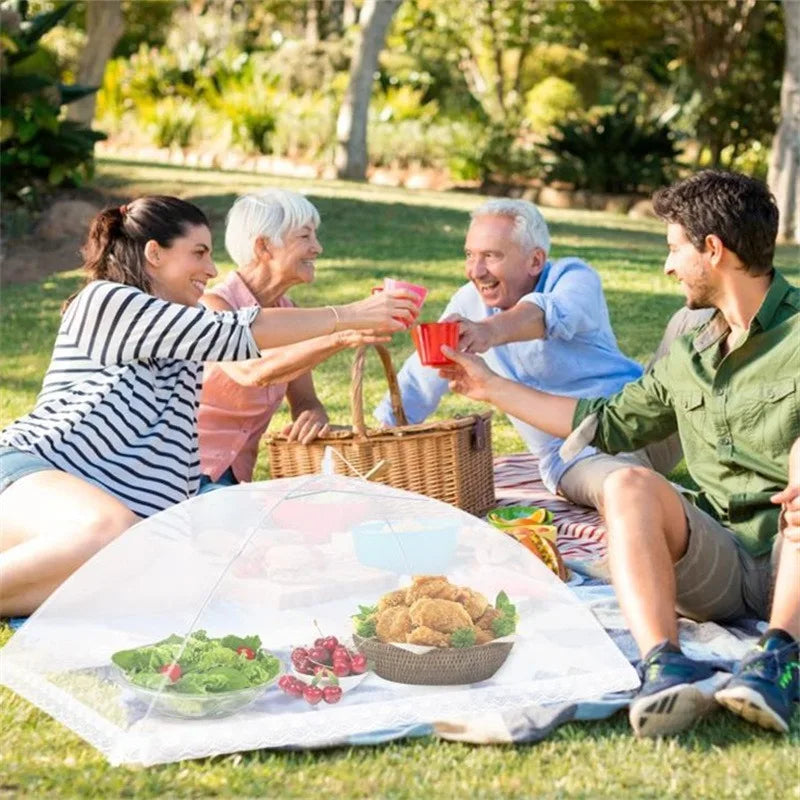 Foldable Washable Food Mesh Cover Proof Anti Mosquito Pop-Up Food Cover Umbrella Meal Breathable Cover Kitchen Accessories