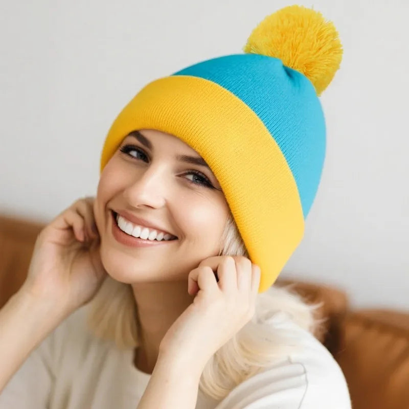 2pcs Cosplay Funny Beanie Hat and Gloves,Character Park Winter Warm Knit Hat Winter Christmas Costume Accessories for New Years