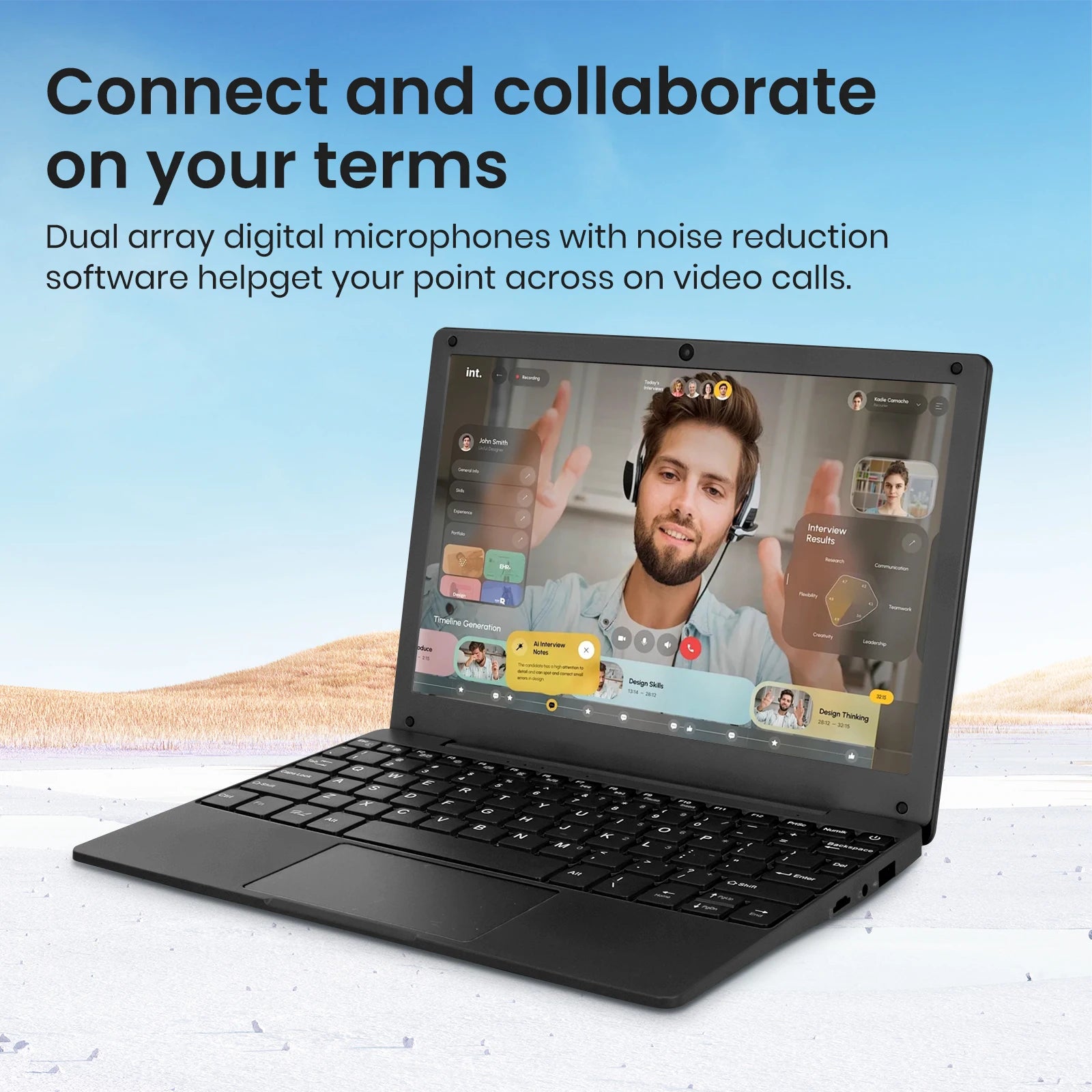 2025 Portable 10.1 Inch Mini Laptop Intel Celeron N4000 8GB RAM 128GB SSD Windows 11 Slim Lightweight Notebook for Student Offic