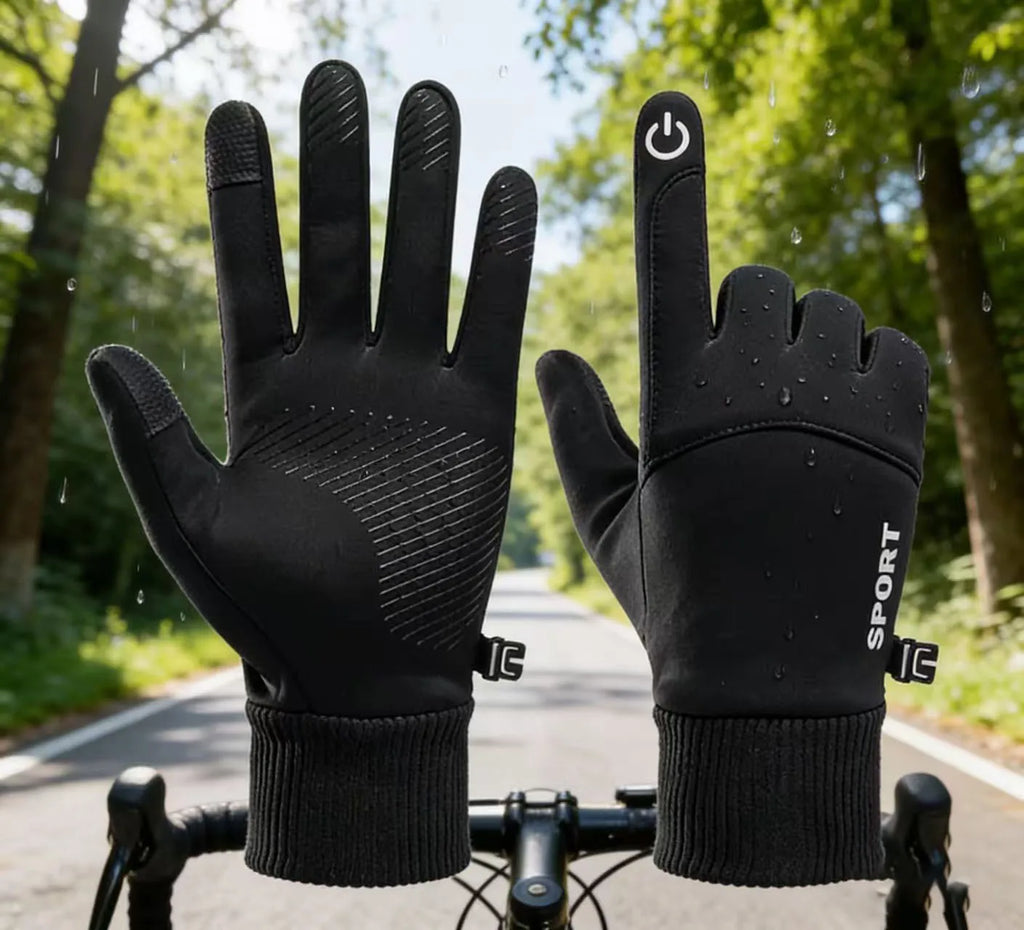 Cycling gloves Warm Full Fingers Waterproof Cycling Outdoor Sports Running Motorcycle Ski Touch Screen Fleece Gloves