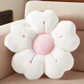 1Pc Soft Plush Daisy Flower Throw Pillow - Cozy Decorative Cushion for Bed & Sofa, White/Pink, Adorable Floral Desig