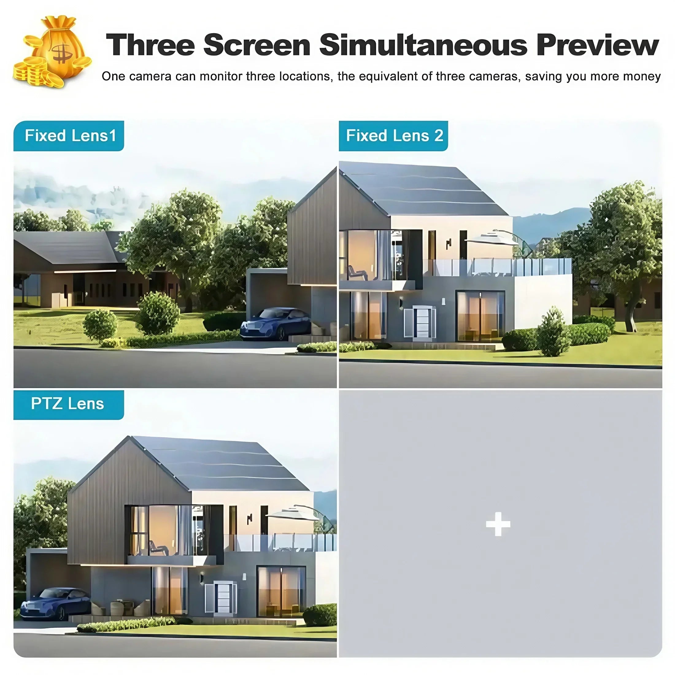 15MP 8K WIFI IP Camera 10X Zoom Triple Lens Outdoor Triple Screen PTZ Cam Waterproof CCTV Auto Tracking Security Surveillance