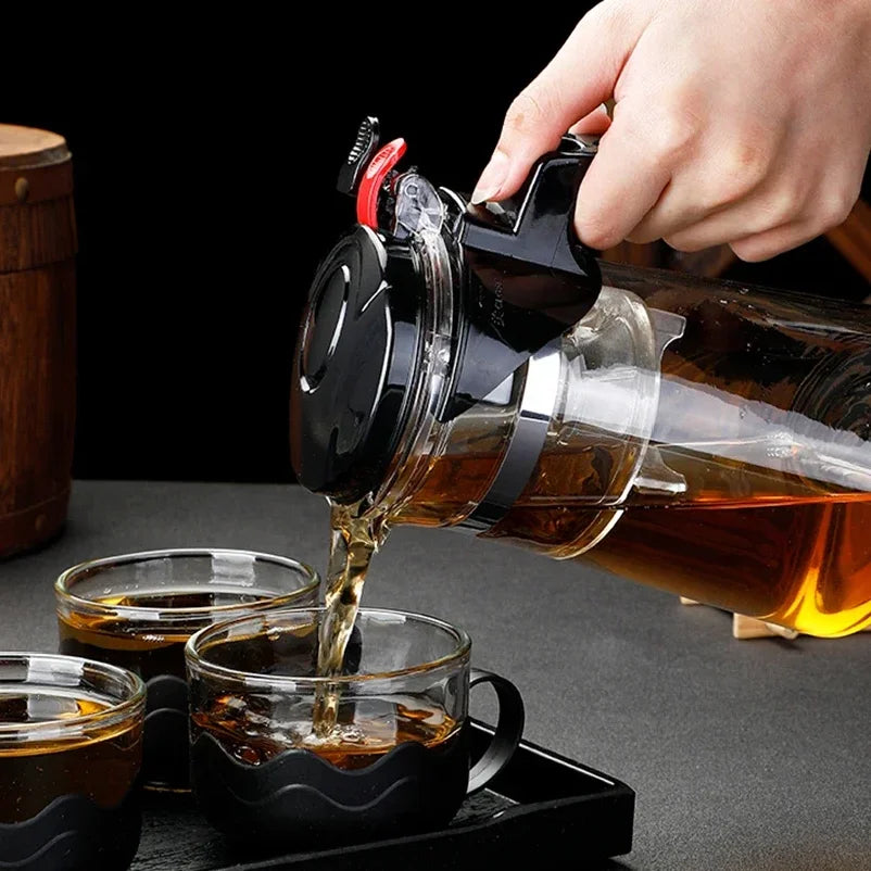 TeaPots Heat Resistant Glass Tea Pot Tea Infuser Chinese Kung Fu Tea Set Kettle Coffee Glass Maker Convenient Office Teapot