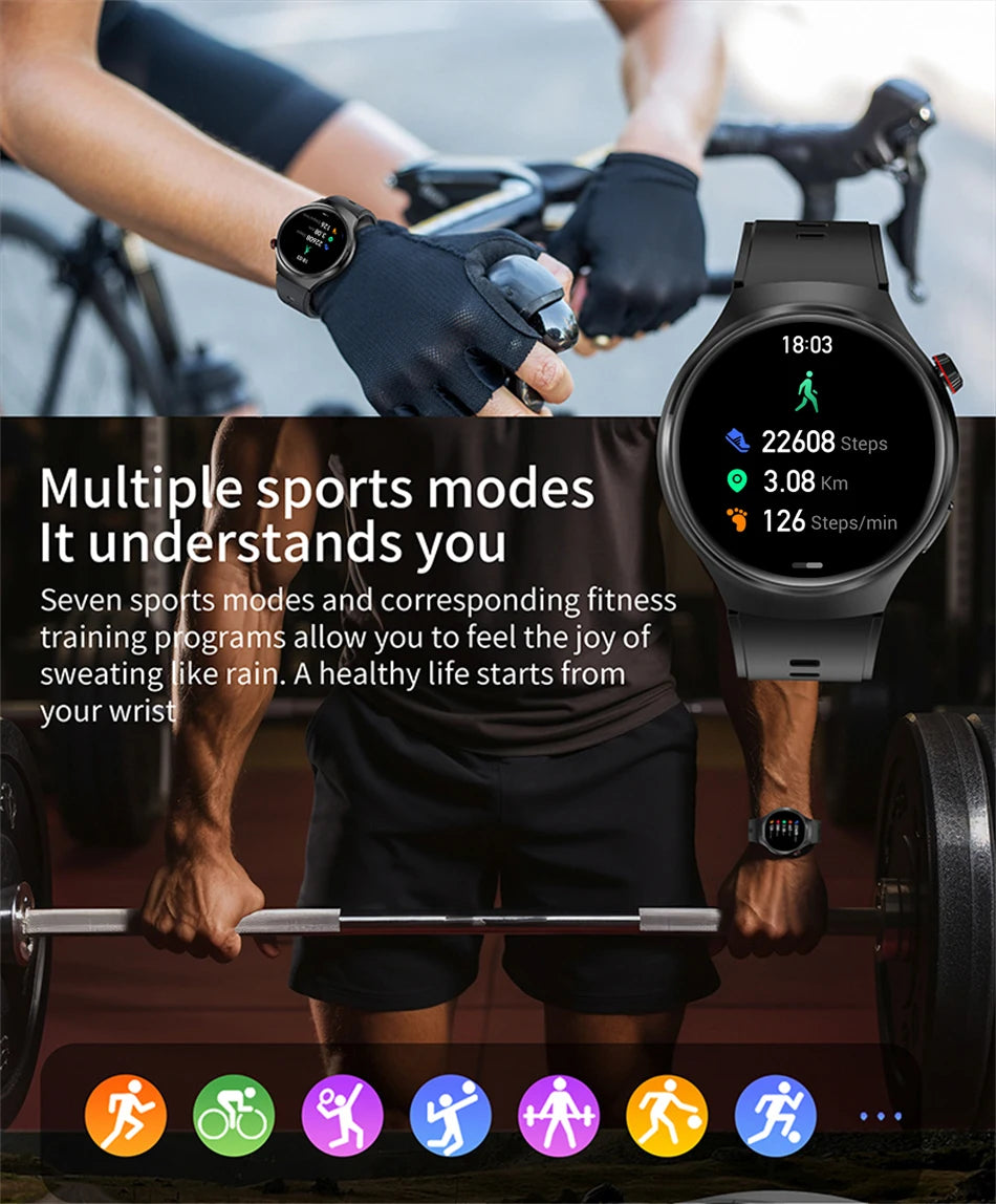 2025 New Bluetooth Call Smart Watch Men For Xiaomi IP68 Waterproof GPS Sports  AMOLED HD Large Screen Heart Rate NFC Watch Gift