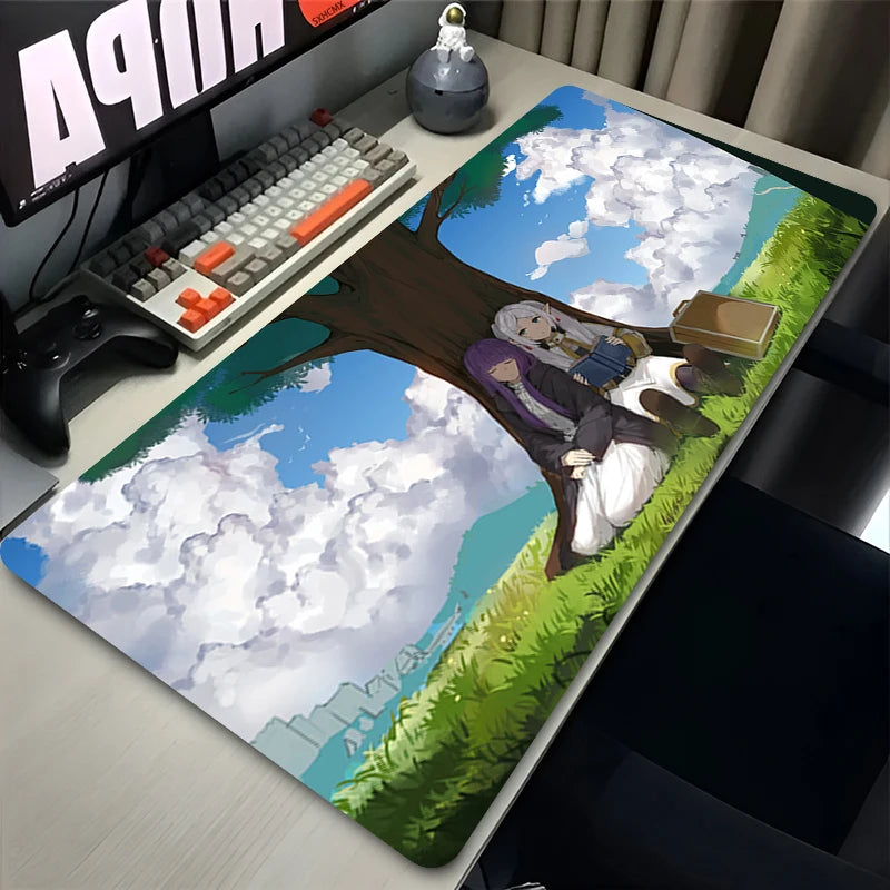 Mouse Pad XXL Kawaii Girl Fern Frieren At The Funeral Mausepad Large Laptop Gaming PC Accessories MousePad Rubber Anime Desk Mat