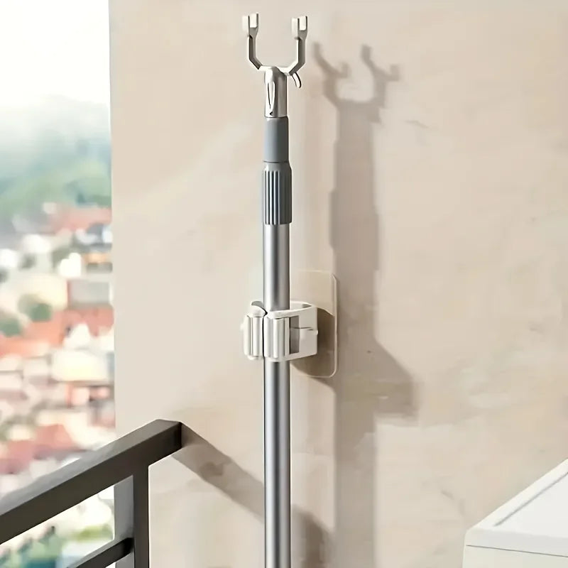Home Storage Rack wall hanging shelf Bathroom  shower holder storage Traceless Hook Mop Organizer Waterproof Broom Hanger