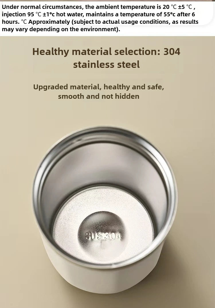 350ML 500ML Insulated Coffee Tumbler Stainless Steel Travel Mug with Lid Rope Handle Portable Thermal Cup for Car Office