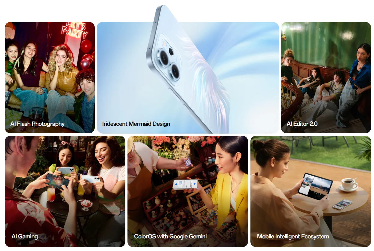 SIM Free OPPO Reno14 F 5G 8GB+256GB Mobile Phones 6.57"AMOLED Screen Snapdragon 6 Gen 1 6000mAh 50MP AI Camera smart phone