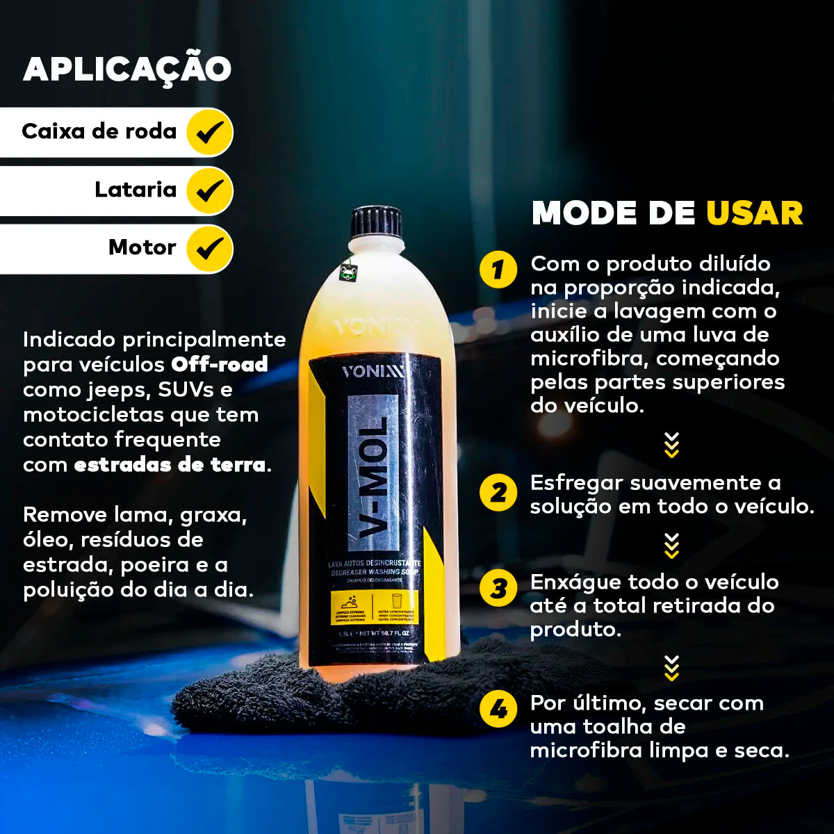Auto Shampoo Lava Heavy Cleaning Clay Vmol 1.5L Vonixx
